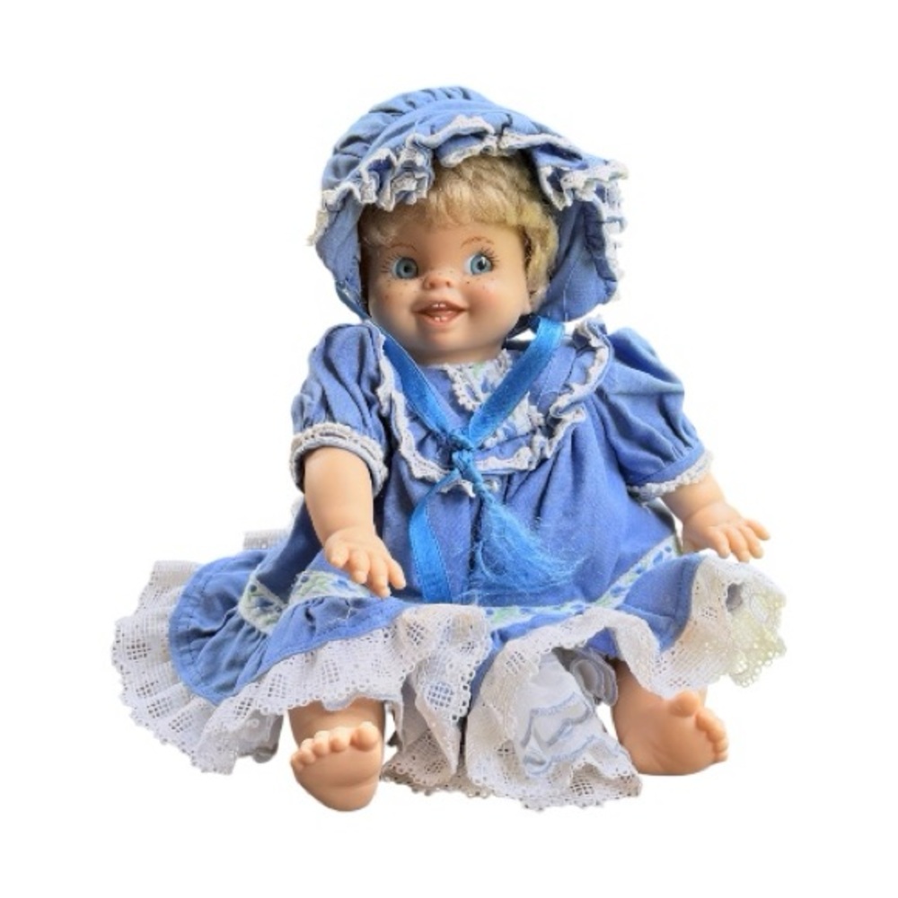 Blue Dress Laughing Baby Doll
